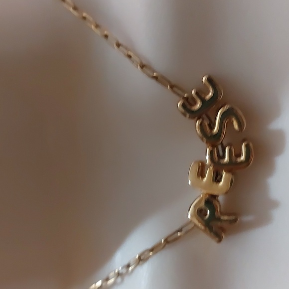 REESE Personalized Letter Charms Gold Tone Necklace High Gloss Quality Made - Picture 4 of 6